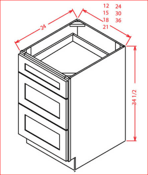 SW-3DB36 - Shaker White