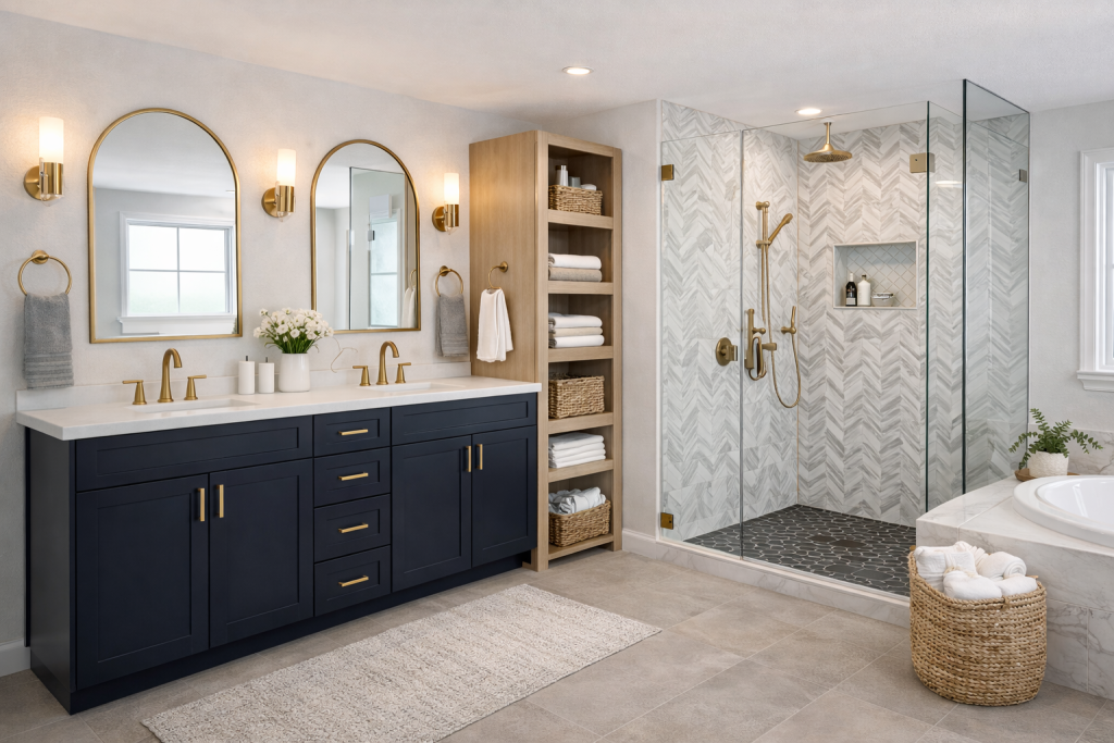 Bathroom Remodel, clean-functional-spacious design