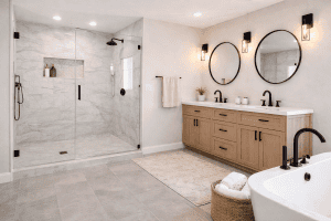bathroom remodel longwood fl master bathroom frameless glass shower tile double vanity cabinets